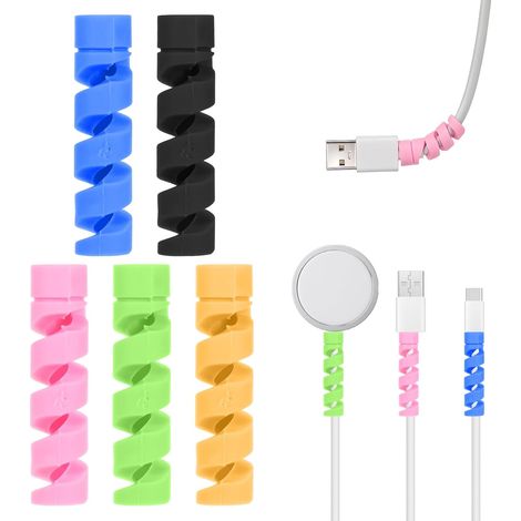 20 Stück Ladekabelschutz, 5 Farben Ladegerät, Kabelschutz, bunt, universeller Kabelschutz, Knickschutz, Kabel für alle Handys, Ladekabel, Mauskabel (1/5)