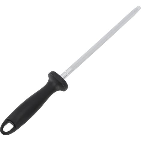 Affûteur de couteaux en acier au carbone, tige d'affûtage professionnelle pour chefs de cuisine, manche ergonomique en plastique. (1/4)