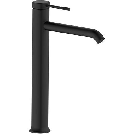 IDRO BRIC 0891439 Riviera Miscelatore Lavabo Bocca Alta in Lega di Ottone con Cartuccia in Dischi Ceramici 25 mm colore Nero Satinato