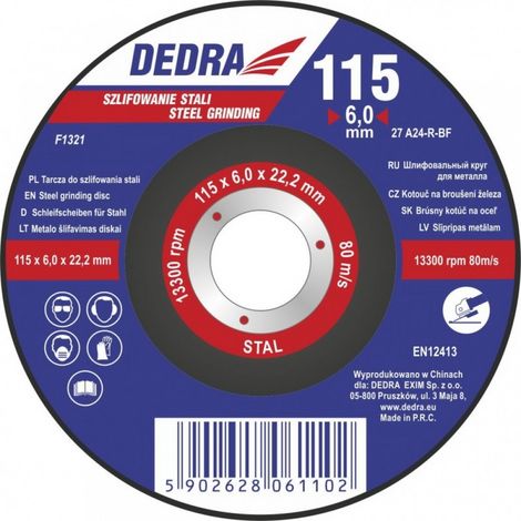 Schleifscheibe dedra f1325 Elektrocorund 230 mm