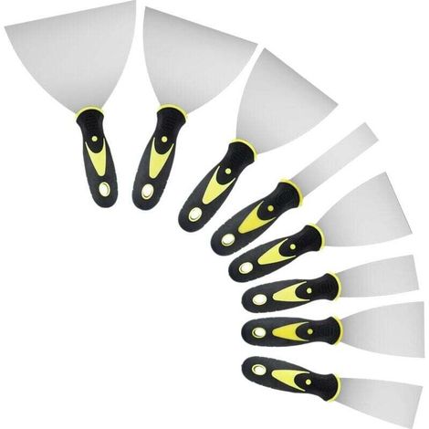 Couteau à Enduire, Spatules en Acier Inoxydable, Spatule Bricolage, Spatule Mastic, Spatule a Enduire- 8 Pcs
