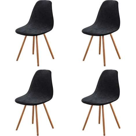 Coprisedie scandinavi, set da 4, coprisedie elasticizzati neri per sala da pranzo, coprisedie universali in velluto senza braccioli per soggiorno, cucina e arredamento casa.