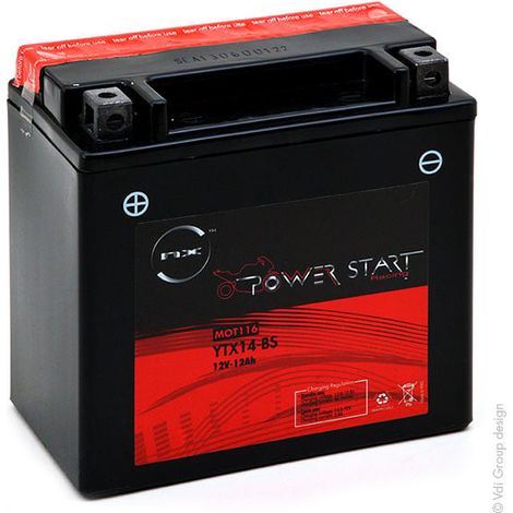Batterie moto Yuasa YTX14-BS Etanche 12V / 12Ah (1/5)