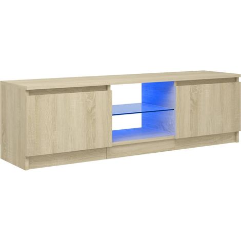 Meuble TV avec lumières LED Chêne sonoma 120x30x35,5 (1/5)