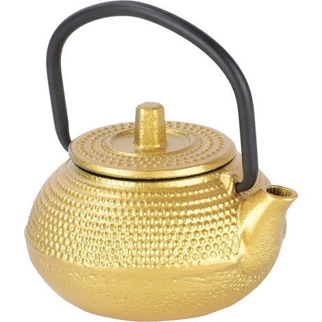 Théière miniature en fonte à fond plat de 50 ml avec poignée (1/5)