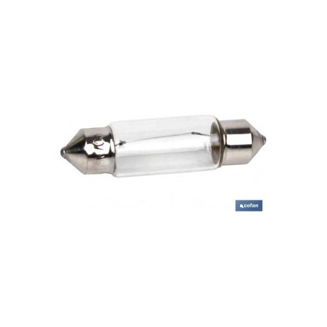 Pacco da 10 lampade plafoniere C10W 12V con vetro trasparente