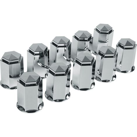 Set 10 copribulloni in ABS - Ø 33 mm - Cromo (1/3)