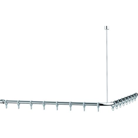Normbau Inox Care Duschvorhangstange mit Vorhangringen L:1000