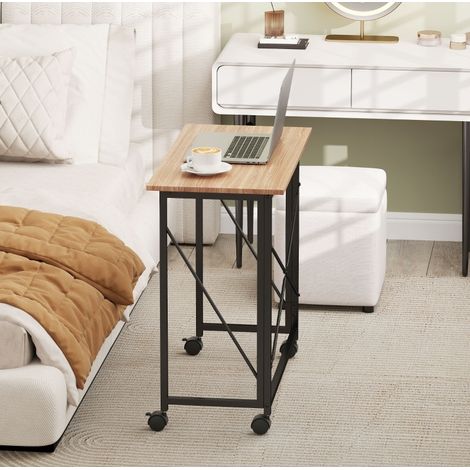 bureau ordinateur compact pliable 80 cm bois chene OKMYHOME (1/5)