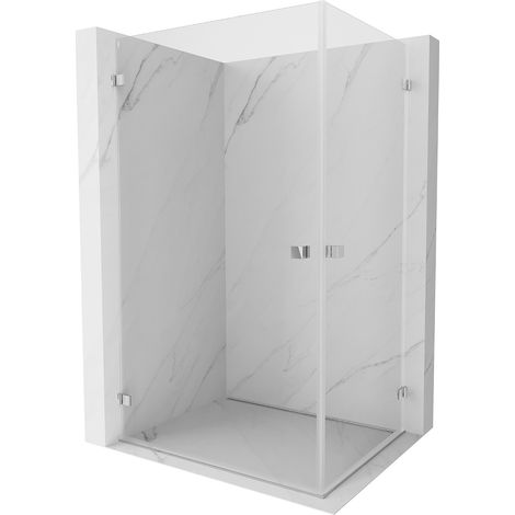 Mexen Lunar-B Duo Duschkabine schwenkbar 80 x 75 cm, transparent, Chrom - 832-080L-075P-01-00 (1/5)