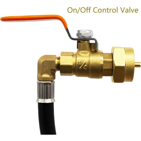 Adaptateur de recharge de Propane, tuyau d'extension de 39,3 pouces avec vanne de commande marche-arrêt pour accessoires de cuisine de Camping en plein air (1/5)