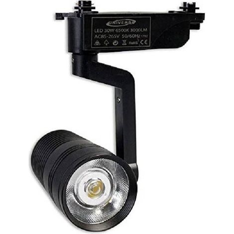 TRADE SHOP - Faretto A Binario Pista 20 Watt Nero Luce Fredda Naturale Calda 2 Poli F-20w8h - -Bianco Naturale      -