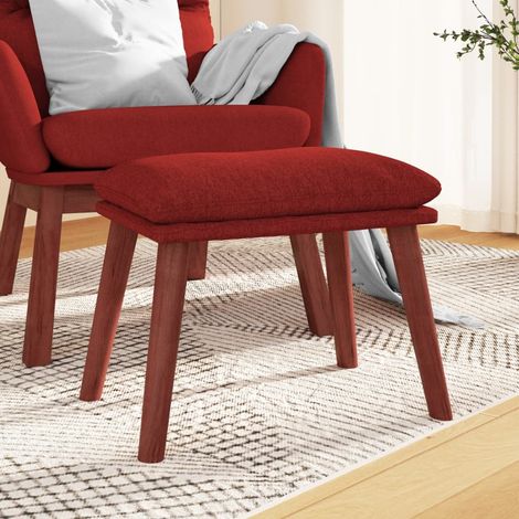 Repose-pied Tabouret Bas Pouf Bout de Canapé Rouge 45x29,5x39 cm Tissu 72758 (1/5)