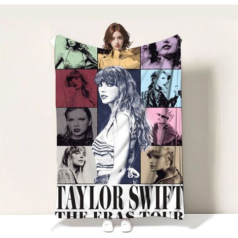 1 pièce Couverture en flanelle, motif Taylor Swift, douce et moelleuse, 130 x 150 cm, pour canapé, lit ou chambre d'enfant (1/4)