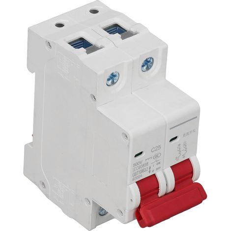 Disjoncteur DC 2P 25A 500V, pouvoir de coupure 6000A, rail DIN, protection photovoltaïque, interrupteur automatique solaire (1/5)