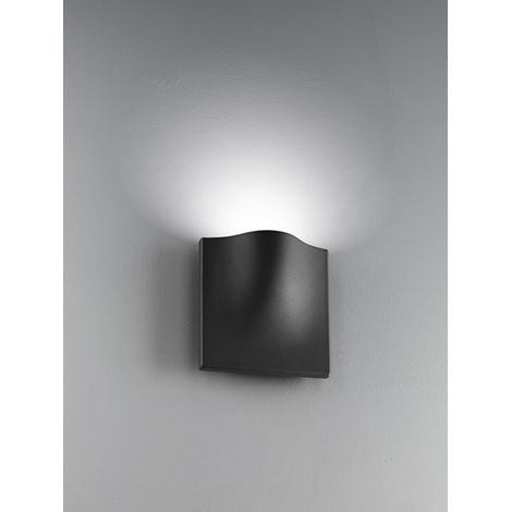 COLLINA Applique LED 15W 900LM 3000K alluminio colore grafite diffusore vetro satinato 20cm (1/2)
