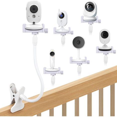 1 Support de Moniteur Bébé, Flexible Sans Perçage, Aluminium et Silicone, Réglable, Pour Berceau (1/5)
