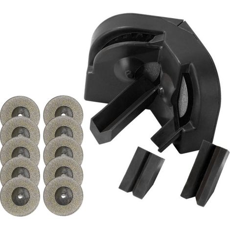 Kit d'affûtage de forets haute précision, comprenant 10 disques diamantés et 3 outils auxiliaires (noir). (1/5)
