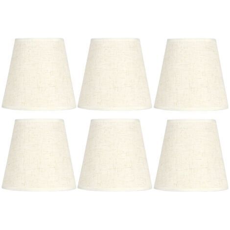 Lot de 6 abat-jour en tissu style nordique épuré, pour lustre mural E14. (1/5)