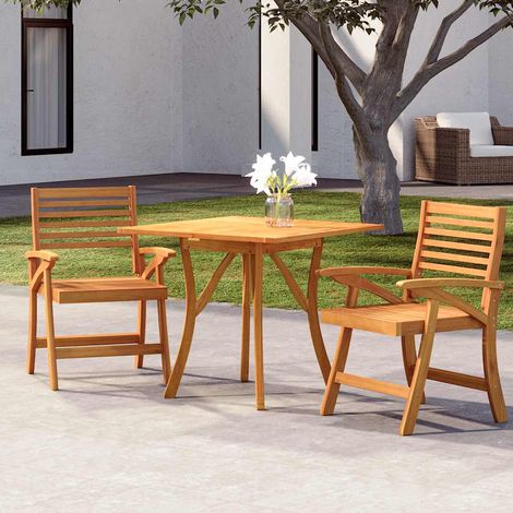 vidaXL Set da Pranzo per Giardino 3 pz in Legno Massello di Acacia (1/5)