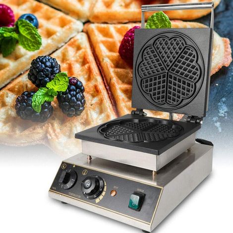Piastra per waffle a forma di cuore, 1750 W, Timer, Acciaio inox, 50  300 °C