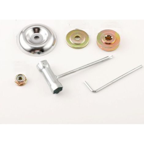 Kit di fissaggio dado lama cambio universale, accessori testina decespugliatore universale, kit dado testina decespugliatore da 6 pezzi, lame cambio in metallo, per tosaerba B (1/4)