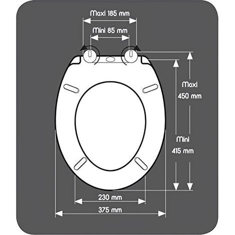 Abattant adulte pour WC – Charnières polypropylène – DÉCLIPSABLE – Soft close antibactérien – Fixation par le dessus – Gelco Design