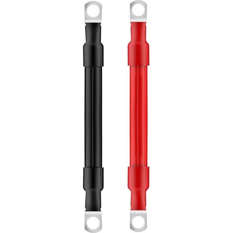 Cable Batterie Voiture 30cm Cable Onduleur de Batterie 2AWG 12V Cable de Batterie avec M10 Cosses à illets pour Camion Auto Moto Marine Solaire Rouge et Noir 2 Pièces (1/4)