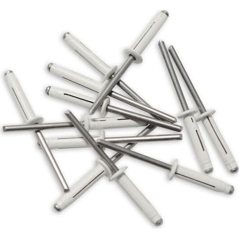 Rivets trigrip en aluminium 4.8mm x 22mm – Lot de 80 rivets blancs pour plaques minéralogiques – Fixation robuste et légère
