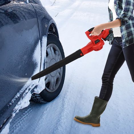 Electric Leaf Blower Cordless - 20500 RPM High Speed with 2 Batteries & Charger, Lightweight Garden Air Blower for Lawn, Patio, Car, Snow Dust Removal, Red (1/5)
