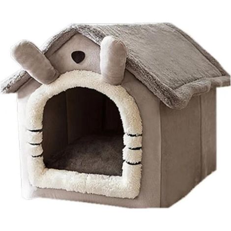 【En stock】Maison pliable pour animaux, amovible et lavable, avec tente, niche pour chiot, canapé et lit pour animaux de compagnie, pour S2g8gris, 1 pièce (1/5)