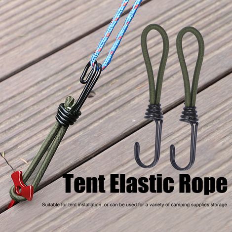 Corde Élastique pour Tente avec Crochets [10 Pièces] - Latex - Fixation pour Camping et Stockage (1/5)
