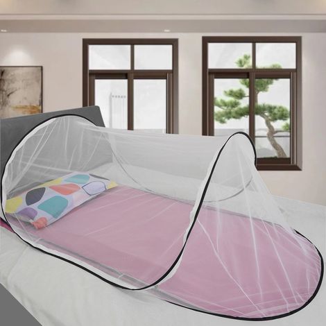 Moustiquaire pliable en une seule pièce, ultralégère, portable, pour tente de camping, idéale pour toute la famille, installation simple et rapide, noire. (1/5)