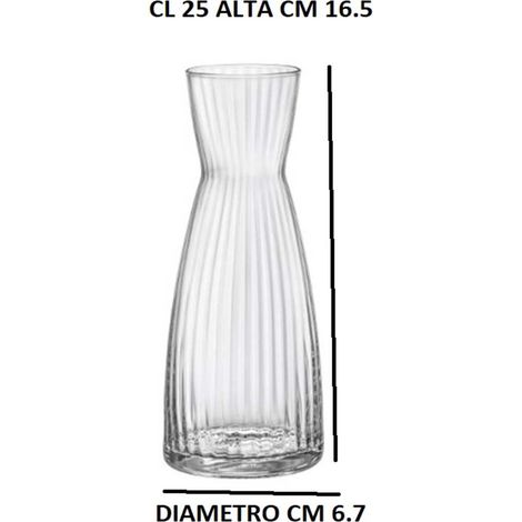 Caraffa in Vetro Star Glass Bottiglia da Tavola Elegante per Vino Acqua succhi bevande Alta Brillantezza Resistente agli Urti Disponibile in 1L, 0.5L, 0.25L Ideale per Casa Ristorazione MADE IN ITALY