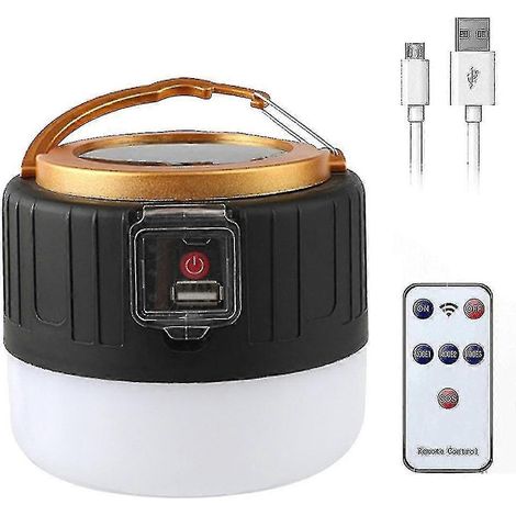 Wiederaufladbare Solar-LED-Campinglampe, Notleuchte – Taschenlampe mit Fernbedienung, Zeltlampe, Powerbank, 3 Leuchtmodi, ideal für Camping und Reisen im Freien (1/3)