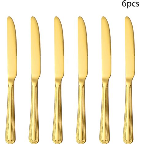 (Ensemble de 6 couteaux) Ensemble de couverts en acier inoxydable, couverts à steak haut de gamme pour hôtels (1/5)