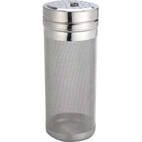 Cartouche filtrante en acier inoxydable 7 x 18 cm pour trémie de brassage, outil de filtration pour fût de bière et de vin-Silver (1/3)