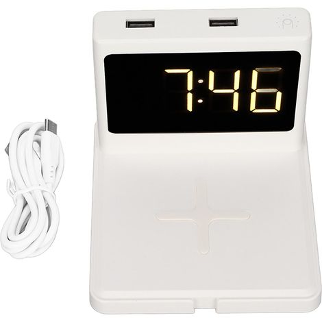 Réveil 3-en-1 à chargement sans fil Type-C avec fonction snooze - Charge rapide et multifonctionnalité (1/5)