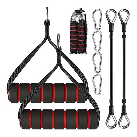 Kit de Poignées de Tirage pour Musculation - Accessoires pour Câbles et Bandes de Résistance - Sangles de Traction pour Entraînement Fitness à Domicile (1/5)