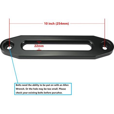 Aluminium-Bügelführung für Winden mit einer Zugkraft von 8000 bis 13000 lb, 10" (254 mm) Montage, 1 Stück (schwarz) (1/5)