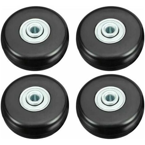 Bagages Roues de Rechange pour Trolley Chariot Valise, 4 Pièces 50mm, Caoutchouc Métal Kit Roulements Pivotants Réparation Noir (1/5)