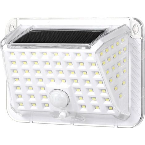 Applique solaire 90LEDs, éclairage extérieur à capteur de corps, 3 modes d'éclairage / contrôle sensible de la lumière / étanche IP65 / batterie rechargeable haute capacité 1200 mA intégrée