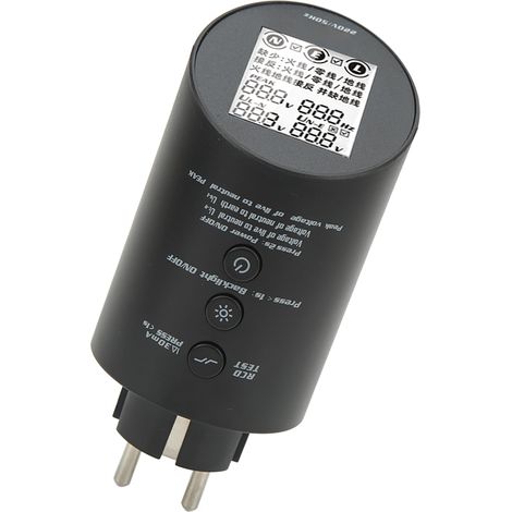Détecteur de Prise Électrique LCD avec Test de Fuite, 220V pour l'Europe (1/5)