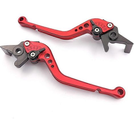 Tige de commande de klaxon de frein de moto PCX160 modifiée, matériau en alliage d'aluminium, frein réglable anti-chute, poignée longue et courte (rouge 3) (1/5)