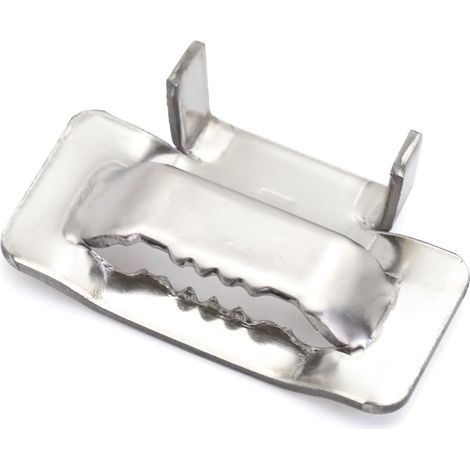 Hebillas de acero para fleje de 19 mm (100 unidades), sellos para fleje de acero de 17-20 mm para sujeciones exteriores y aplicaciones de alta resistencia. (1/4)