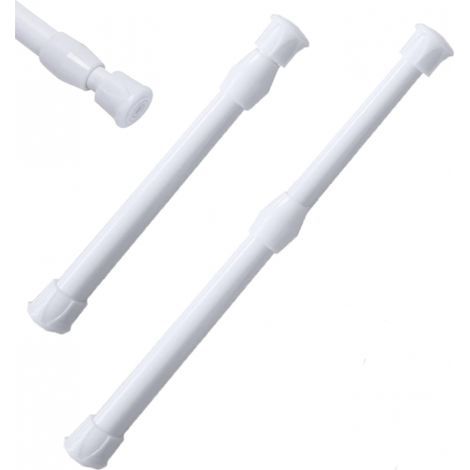 2 tringles à rideaux extensibles, 30-50 cm, sans perçage, pour rideaux courts, rideaux de penderie ou de douche (1/5)