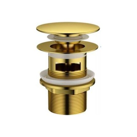 Bonde automatique universelle 1" 1/4" pour éviers, bidets et bondes automatiques, laiton plaqué or durable (1/3)