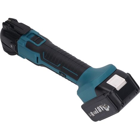 Outil oscillant multifonction sans fil, bleu, pour bois, électrique universel, compatible batterie BL1815, kit de découpe et ponçage, outil polyvalent de bricolage. (1/5)