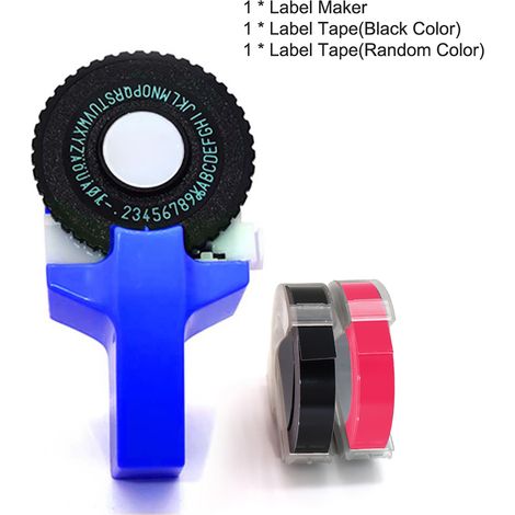 Mini étiqueteuse manuelle portable embosseuse 3D écriture étiquettes lettrage plastique PVC rubans 9mm avec 2 rouleaux (1/5)