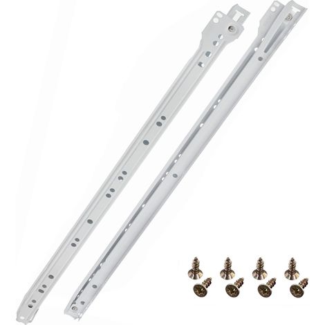 HELPMATE Guide per cassetti a rullo, 500 mm, 1 paio di 2 binari per cassetti, estraibili per cassetti, con materiale di fissaggio incluso (1/5)
